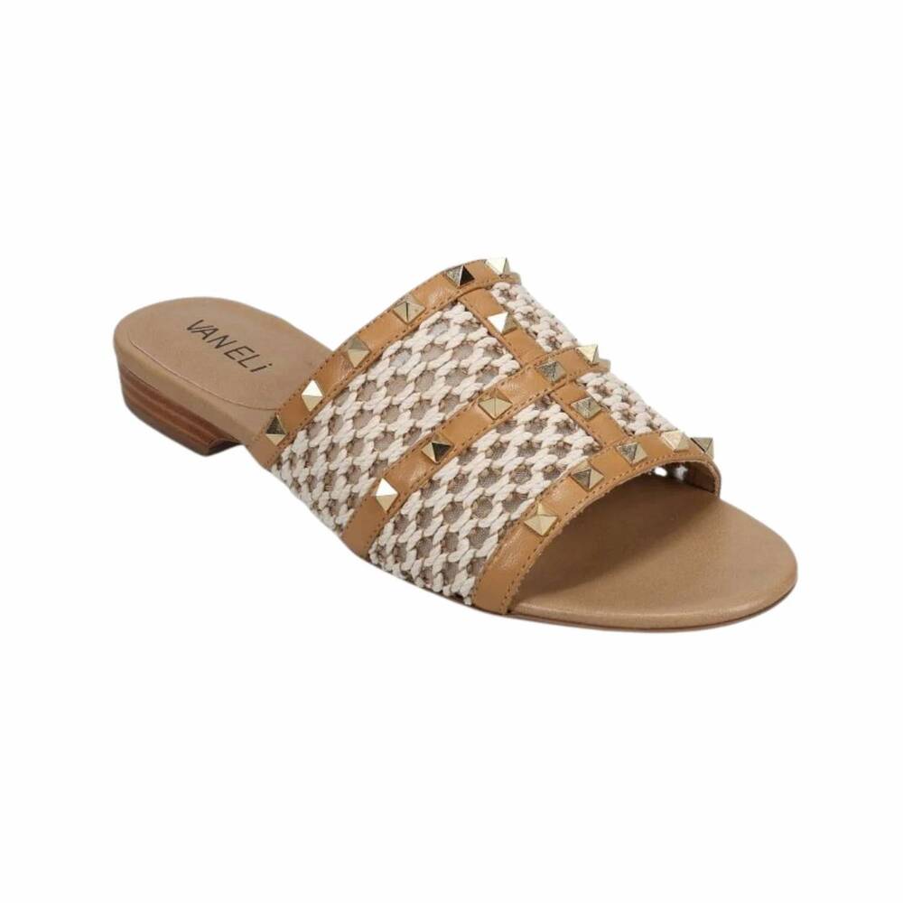 NEW VANELI women's banyan slide sandals in almond  combo